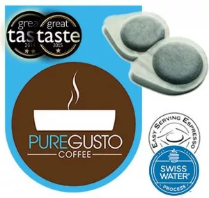 PureGusto Swiss Water Decaf Espresso Pods x 100 (small image 1)